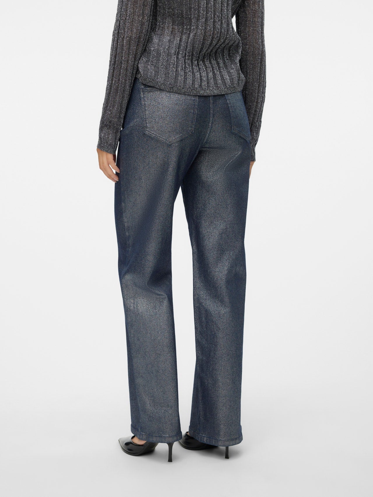 VMTESSA Hohe Taille Weit geschnitten Jeans