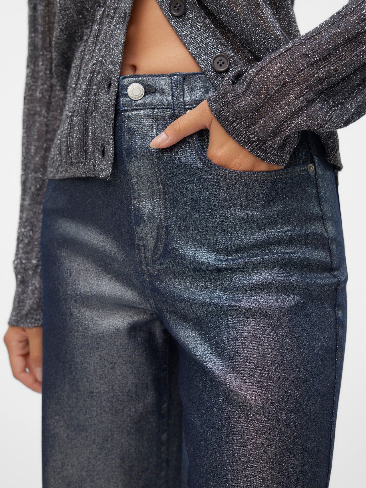 VMTESSA Hohe Taille Weit geschnitten Jeans
