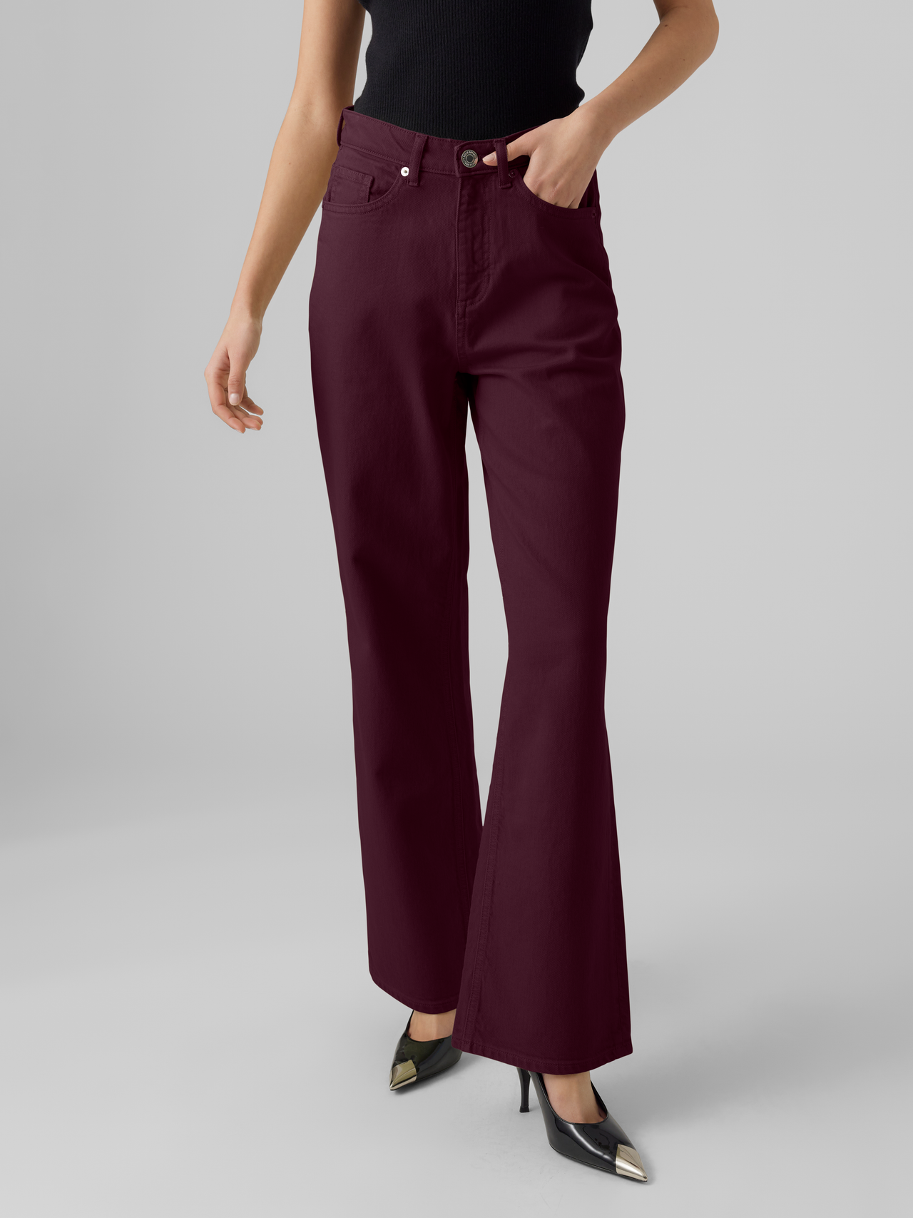VMTESSA Hohe Taille Weit geschnitten Jeans