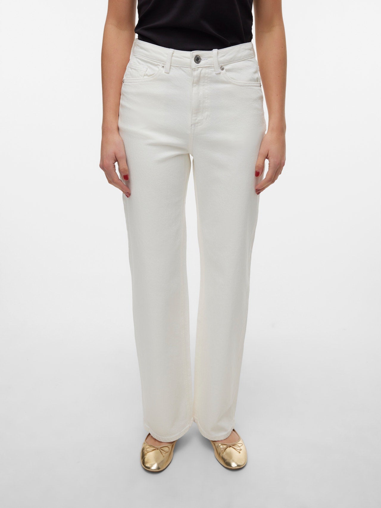 VMTESSA Hohe Taille Weit geschnitten Jeans