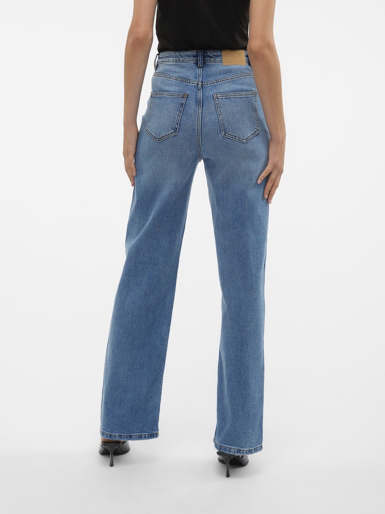 VMTESSA Hohe Taille Weit geschnitten Jeans