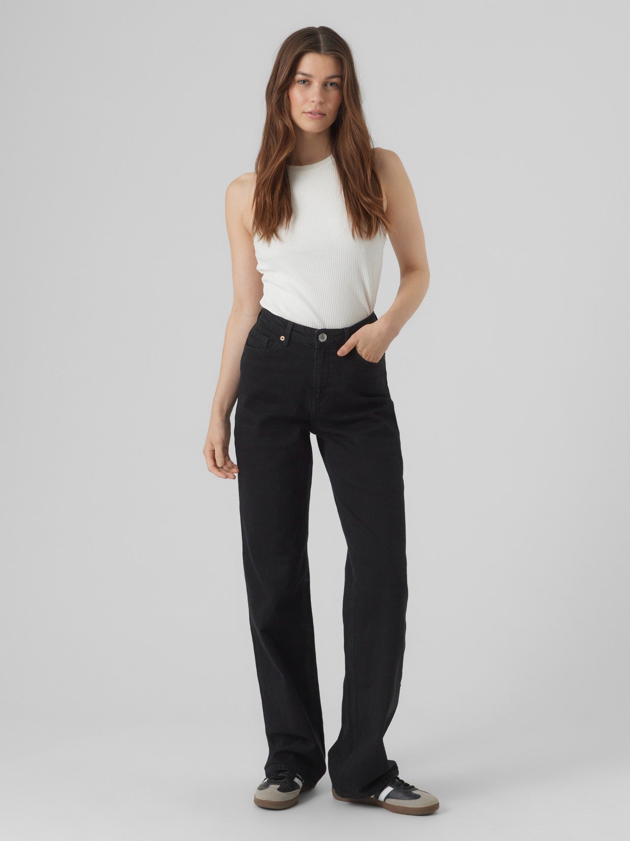 VMTESSA Hohe Taille Weit geschnitten Jeans