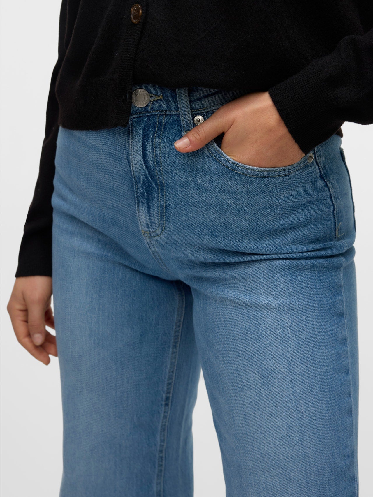 VMTESSA Hohe Taille Weit geschnitten Jeans