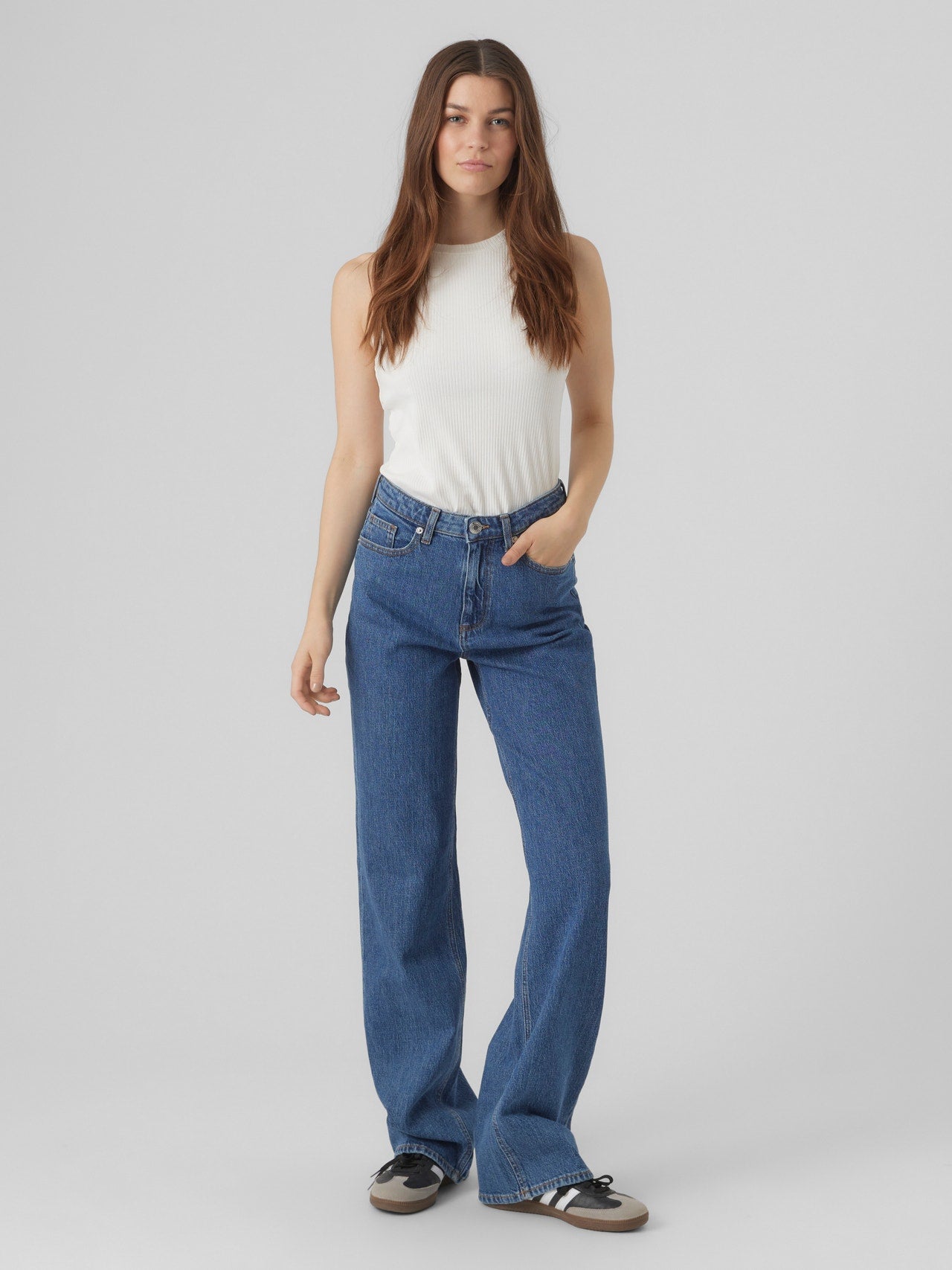 VMTESSA Hohe Taille Weit geschnitten Jeans