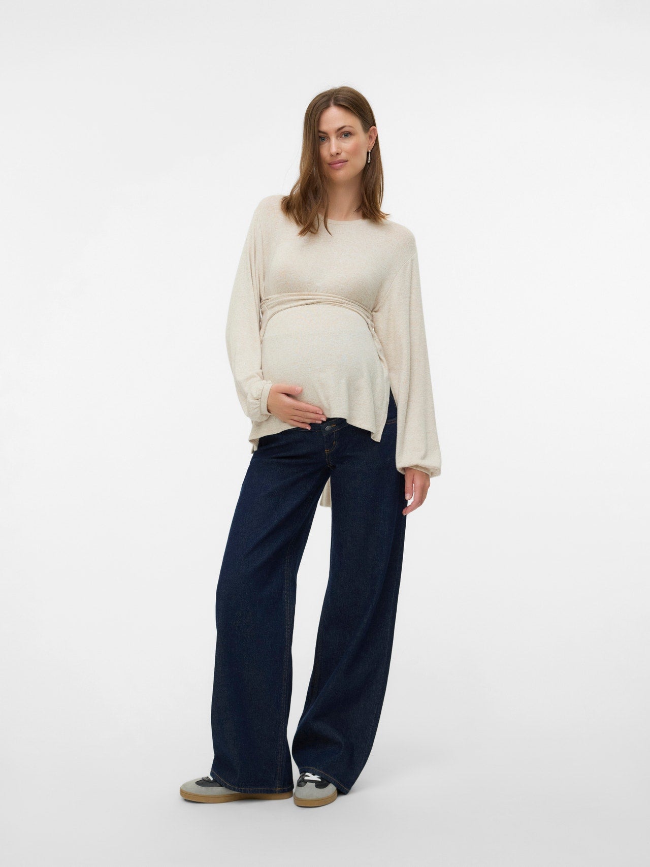 Normal geschnitten Rundhals Top