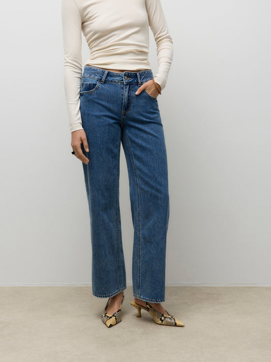 AWRENA Mid Rise Weiter Beinschnitt Jeans