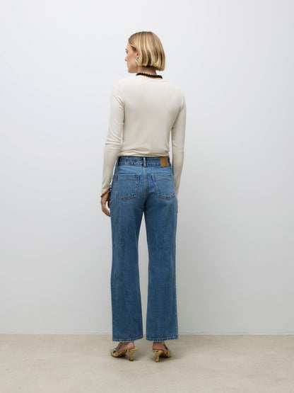 AWRENA Mid Rise Weiter Beinschnitt Jeans