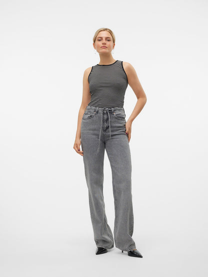 VMTESSA Hohe Taille Weit geschnitten Jeans