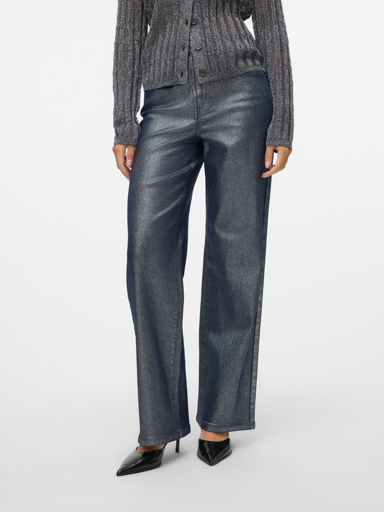 VMTESSA Hohe Taille Weit geschnitten Jeans