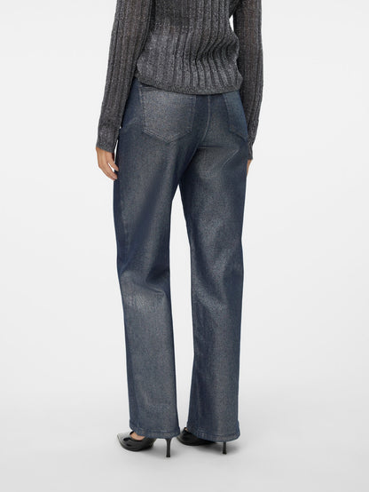VMTESSA Hohe Taille Weit geschnitten Jeans