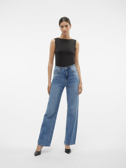 VMTESSA Hohe Taille Weit geschnitten Jeans