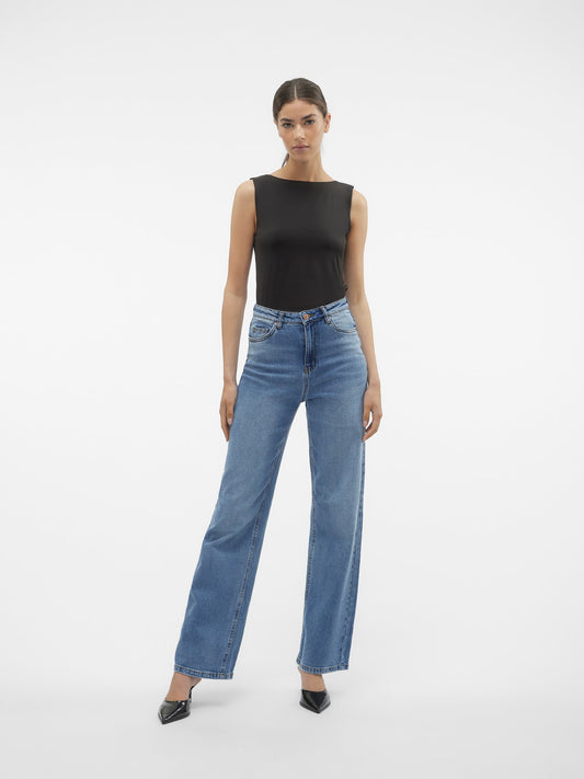 VMTESSA Hohe Taille Weit geschnitten Jeans