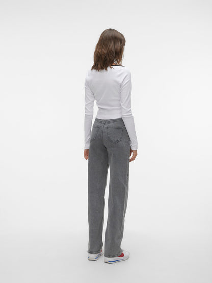 VMTESSA Hohe Taille Weit geschnitten Jeans