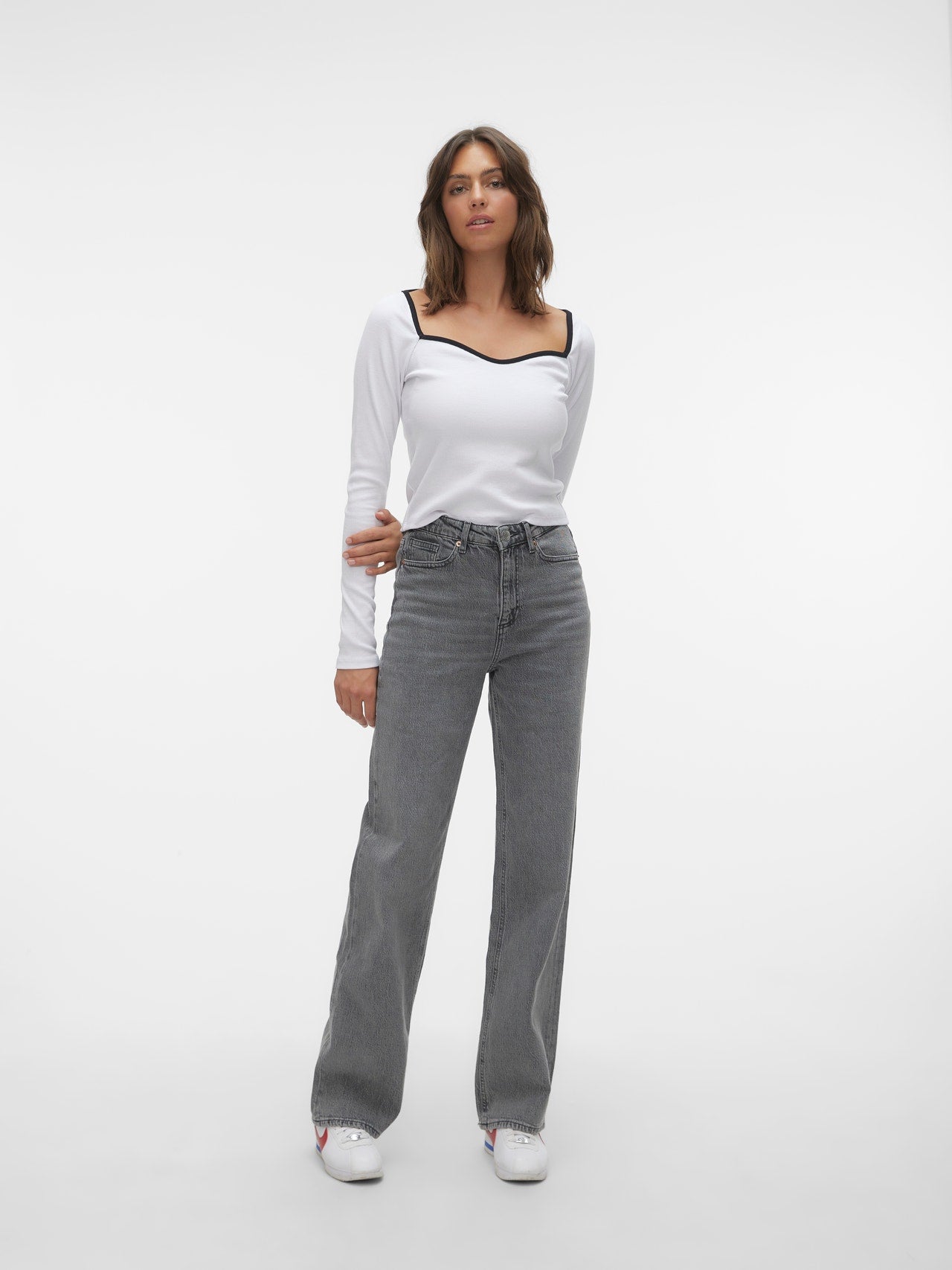 VMTESSA Hohe Taille Weit geschnitten Jeans