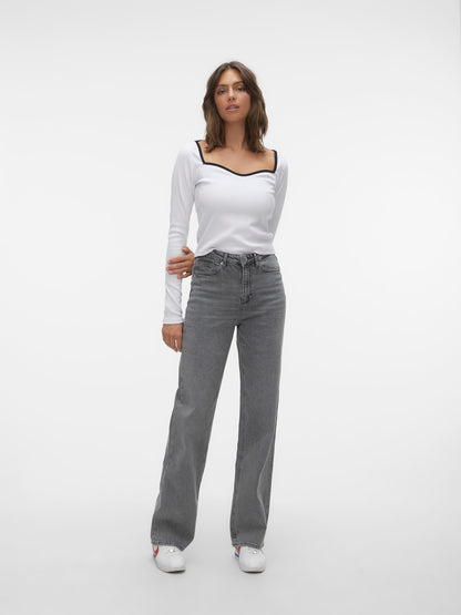VMTESSA Hohe Taille Weit geschnitten Jeans