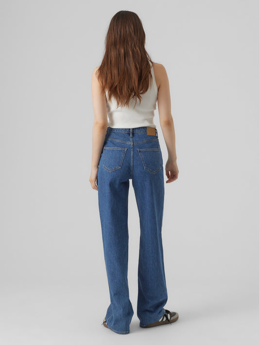 VMTESSA Hohe Taille Weit geschnitten Jeans