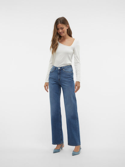 VMTESSA Hohe Taille Weit geschnitten Jeans